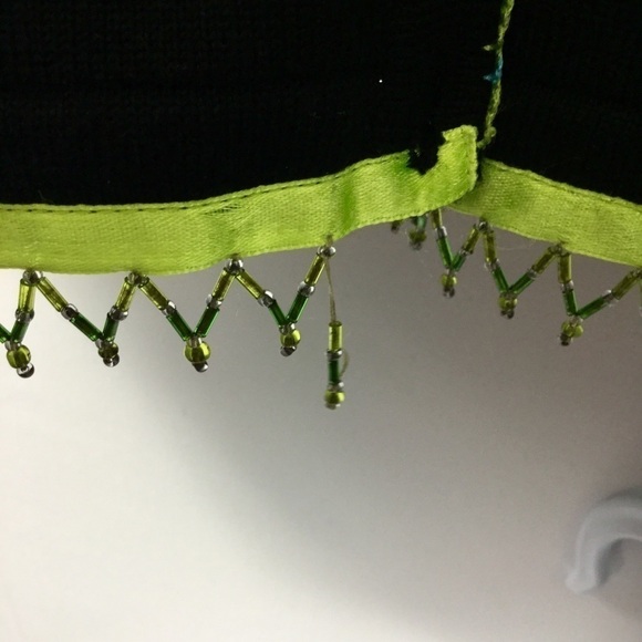 SWEATER sweater brand flip flops & tropical flowers black button front cardigan - Picture 10 of 12